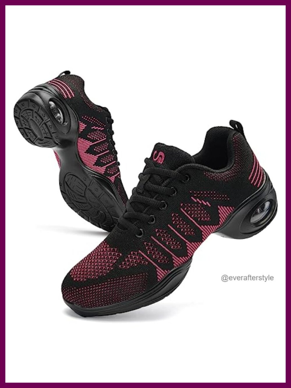 Women's Jazz Shoes Lace-Up Sneakers Modern Dance Air Cushion Platform Shoes